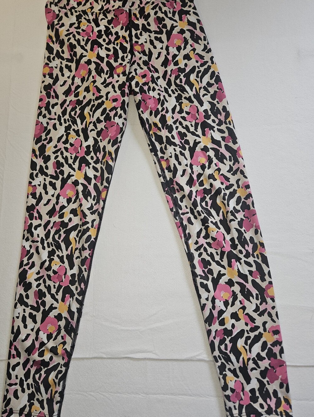 Beach Riot Sport Pink Floral Leopard Print Leggings Women's Medium Activewear